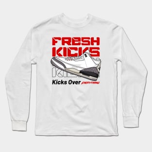 AJ 3 Retro White Cement Sneaker Long Sleeve T-Shirt